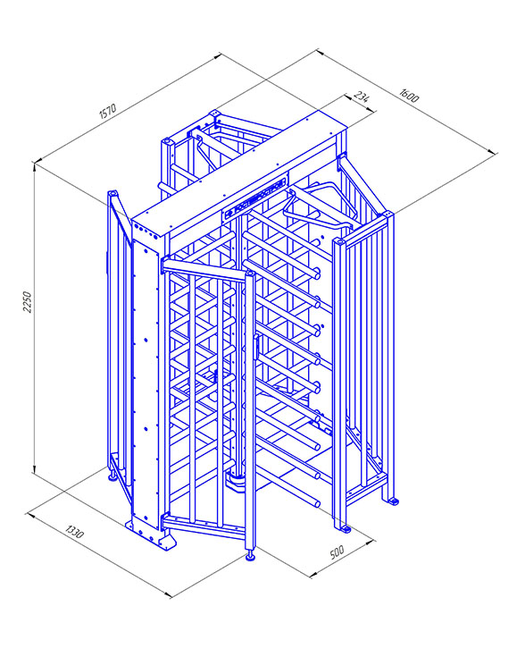 Ростов-Дон ПР1/4М2 НЕРЖ Полноростовой роторный турникет