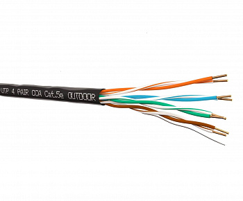 Netko Кабель UTP4 cat.5e, одножильный, 305м, CCA, для наружных работ, черный Optima Gold