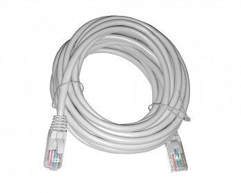 Netko Патч-корд UTP4 cat.5е, 5.0м, CCA, LSZH, серый, литой коннектор Optima