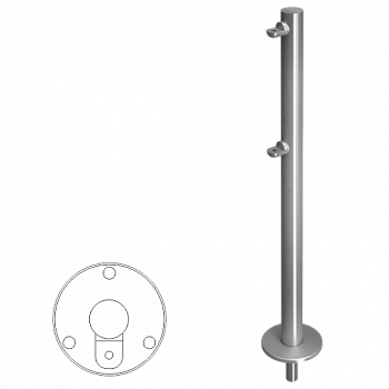 OXGARD ВЗР 1996Р.20 Стойка ограждения съемная односторонняя с 2-мя полупетлями 