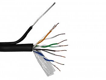 Netko Кабель UTP4 cat.5е, одножильный, 305м, Cu, для наружных работ с проволочным тросом