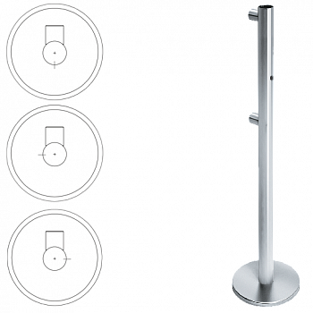 OXGARD ВЗР 2442.09.62 Стойка ограждения передвижная односторонняя с отверстием под фиксатор, справа 
