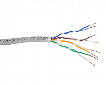 Netko Кабель UTP4 cat.5е, одножильный, 305м, Cu, Проходит Fluke тест, серый Bronze