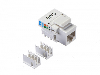 Netko Модуль Keystone неэкранированный, RJ45, cat.6, 90°, 110/Krone тип, под инструмент, белый
