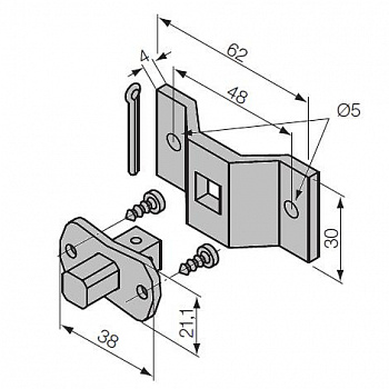 NICE 523.10012 Квадратный штифт NICE 523.10012 Квадратный штифт