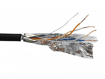 Netko Кабель FTP2 cat.5е, одножильный, 305м, Cu, наружный, черный Silver