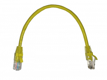 Netko Патч-корд UTP4 cat 5e, 0,25м, ВС, LSZH, желтый, литой коннектор Optima