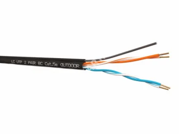 LC Кабель UTP2 cat.5е, одножильный, 305м, Cu, для наружных работ с проволочным тросом